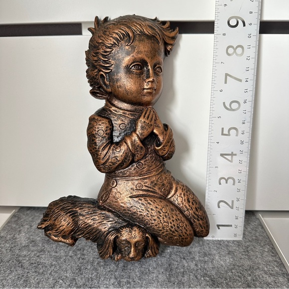 Vintage Praying boy and girl wall plaques by Syroco Coppercraft Guild - Picture 3 of 8